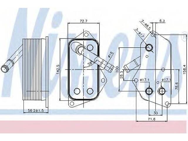 Масл.рад. B3(E90-E91-E92-E93)3.0 i(+)[OE 11427525333] NISSENS 90689 на BMW X5 (E70)