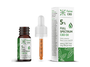 Олія КБД 5% Full Spectrum CBD олія 10ml Faine CBD USA-UA Конопляна олія cbd Кбд медична олія для сну