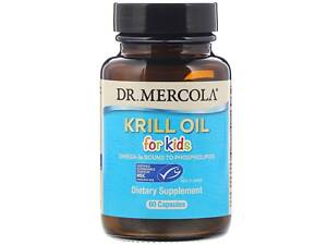 Масло криля для детей, Krill Oil, Dr. Mercola, 60 капсул
