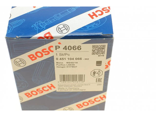 Масляний фільтр BOSCH 0 451 104 066 Porsche 911 6005000735, 91601775400, 05500774 - Фото 5
