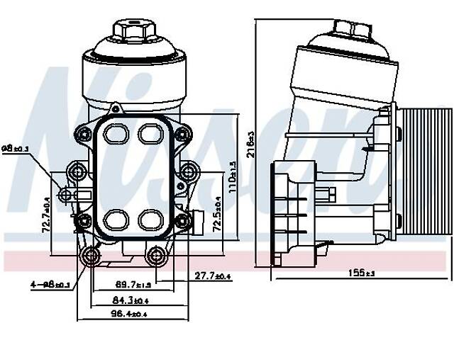 Масляный радиатор AUDI Q5 (8RB) / AUDI A3 (8P7) / AUDI TT (8J3) 2003-2022 г.