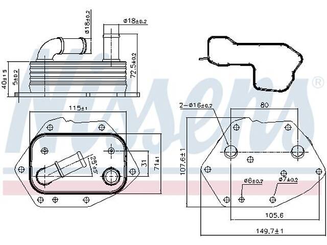 Масляный радиатор CITROEN C5 (RC_) / FORD S-MAX (WA6) 2000-2019 г.