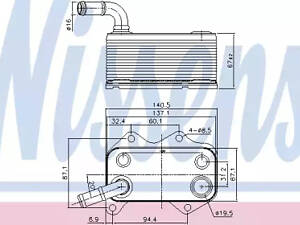 Масляный радиатор двигателя на A3, A4, A6, Altea, Golf, Jetta, Leon, Octavia, Passat B6, Toledo, Touran