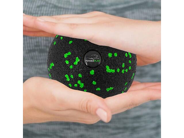 Масажний м'яч PowerPlay PP-4351 Epp Massage Ball (d10) Чорно/Зелений - Фото 3