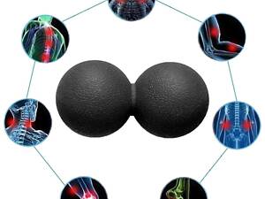 Масажний м'ячик EasyFit TPR подвійний 12х6 см чорний