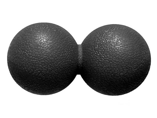Масажний м'ячик EasyFit TPR подвійний 12х6 см чорний - Фото 2