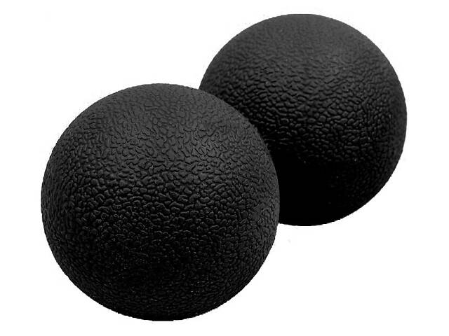 Масажний м'ячик EasyFit TPR подвійний 12х6 см чорний - Фото 3