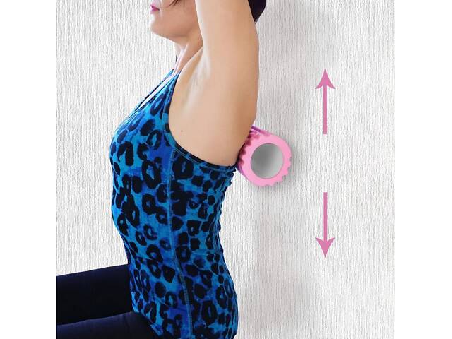 Масажний ролик для йоги та фітнесу, колір рожевий - Фото 3