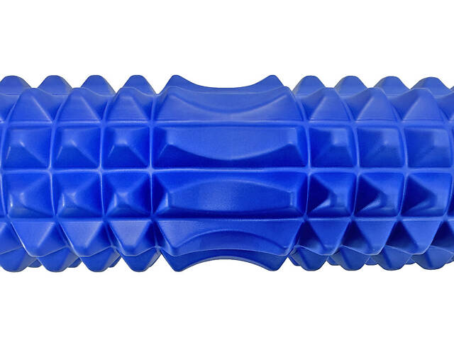 Массажный ролик EasyFit Grid Roller 45 см v.2.2 Синий - Фото 2