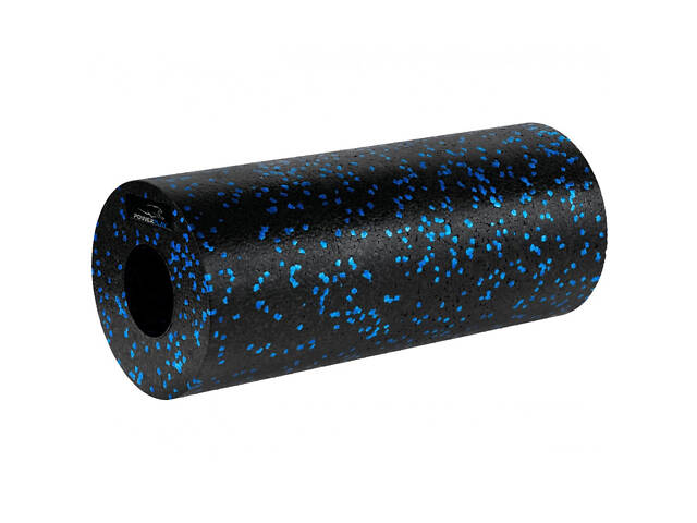 Масажний ролик (роллер) гладкий PowerPlay PP-4347 EPP Foam Roller Чорно/Синій (33x14см.) - Фото 1