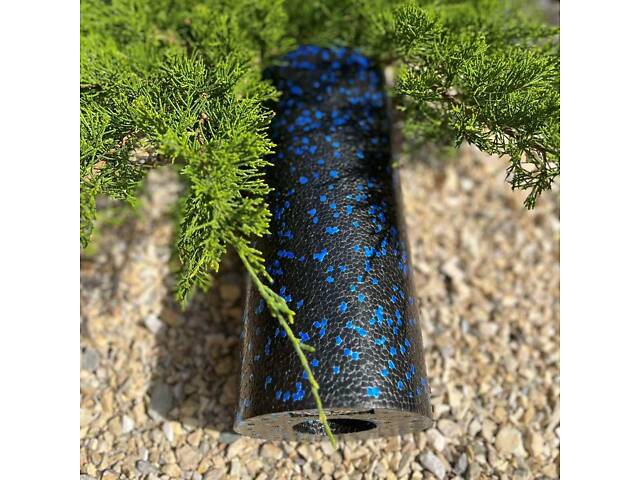 Масажний ролик (роллер) гладкий PowerPlay PP-4347 EPP Foam Roller Чорно/Синій (33x14см.) - Фото 6