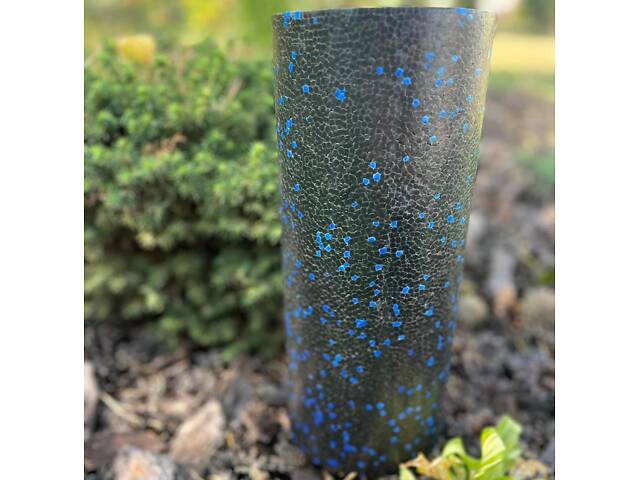 Масажний ролик (роллер) гладкий PowerPlay PP-4347 EPP Foam Roller Чорно/Синій (33x14см.) - Фото 7