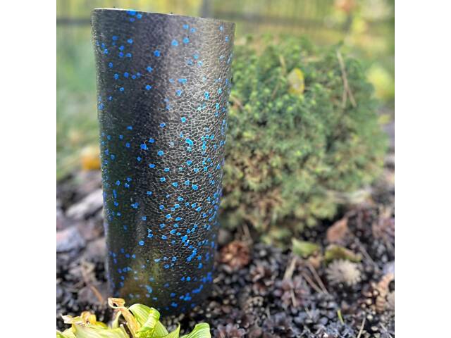 Масажний ролик (роллер) гладкий PowerPlay PP-4347 EPP Foam Roller Чорно/Синій (33x14см.) - Фото 8