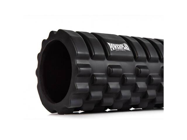 Масажний ролик (роллер) PowerPlay 4025 Massage Roller Чорний (33x14см.) - Фото 2