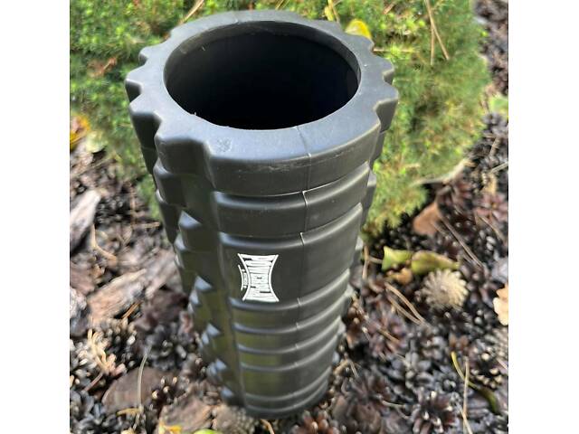 Масажний ролик (роллер) PowerPlay 4025 Massage Roller Чорний (33x14см.) - Фото 6