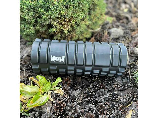 Масажний ролик (роллер) PowerPlay 4025 Massage Roller Чорний (33x14см.) - Фото 9