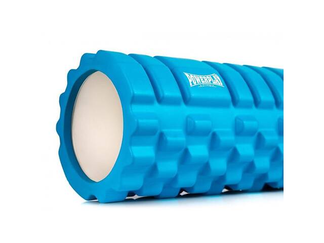 Масажний ролик (роллер) PowerPlay 4025 Massage Roller Синій (33x14см.) - Фото 2