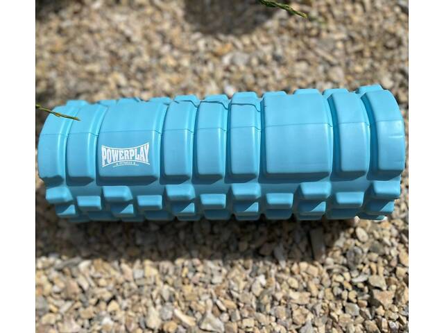 Масажний ролик (роллер) PowerPlay 4025 Massage Roller Синій (33x14см.) - Фото 7