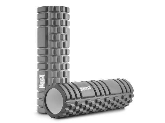 Масажний ролик (роллер) PowerPlay 4404 Massage Roller Сірий (45x14см.) - Фото 1
