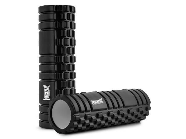 Масажний ролик (роллер) PowerPlay 4404 Massage Roller Чорний (45x14см.) - Фото 1