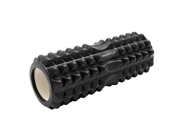 Масажний ролик (роллер) PowerPlay 4405 EVA Massage Roller Чорний (33x12см.) - Фото 1