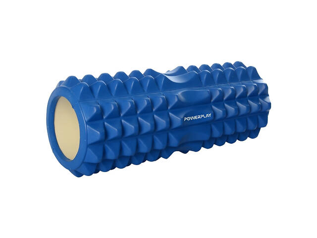 Масажний ролик (роллер) PowerPlay 4405 EVA Massage Roller Синій (33x12см.) - Фото 1