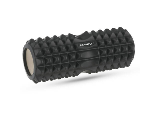 Масажний ролик (роллер) PowerPlay 4405 EVA Massage Roller Чорний (33x12см.) - Фото 6
