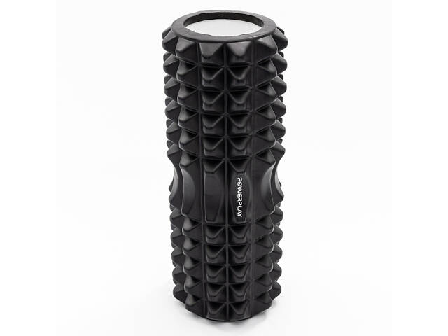 Масажний ролик (роллер) PowerPlay 4405 EVA Massage Roller Чорний (33x12см.) - Фото 8
