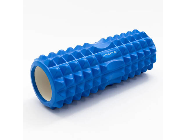 Масажний ролик (роллер) PowerPlay 4405 EVA Massage Roller Синій (33x12см.) - Фото 8