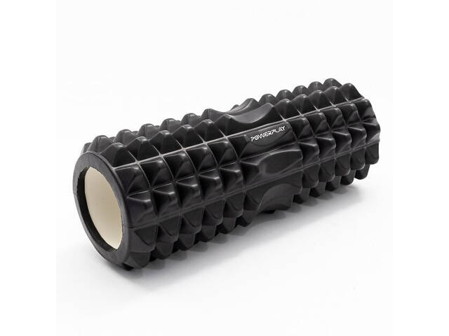 Масажний ролик (роллер) PowerPlay 4405 EVA Massage Roller Чорний (33x12см.) - Фото 10