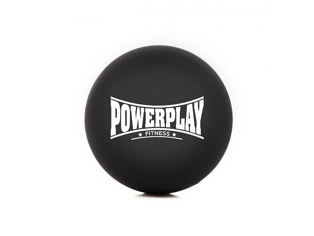 Масажний силіконовий м'яч PowerPlay PP-4354 Silicone Lacrosse Ball (6.3см.) Чорний - Фото 1