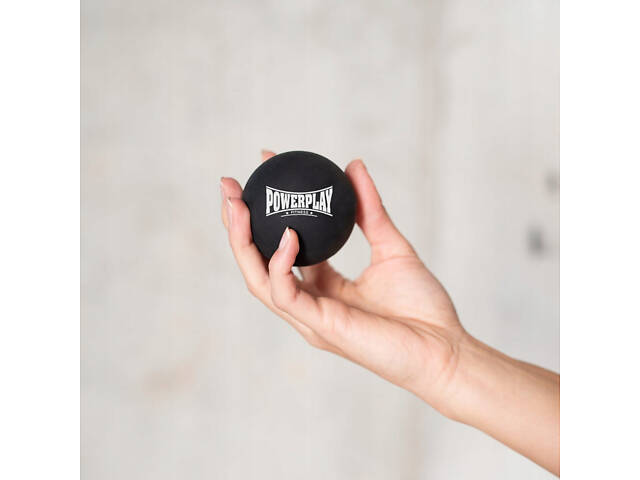 Масажний силіконовий м'яч PowerPlay PP-4354 Silicone Lacrosse Ball (6.3см.) Чорний - Фото 2