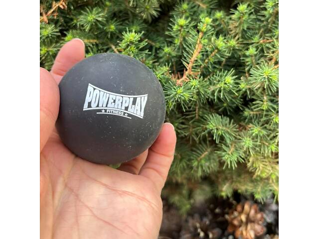 Масажний силіконовий м'яч PowerPlay PP-4354 Silicone Lacrosse Ball (6.3см.) Чорний - Фото 4