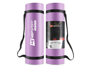 Мат для фітнесу та йоги Hop-Sport HS-N015GM 1.5см фіолетовий