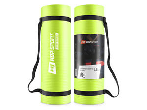 Мат для фітнесу та йоги Hop-Sport HS-N015GM 1,5см салатовий