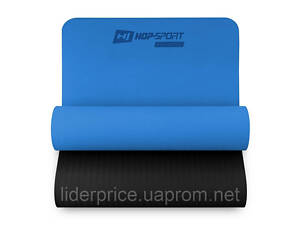 Мат для фітнесу та йоги Hop-Sport TPE 0,6см HS-T006GM синій, Оригінал!