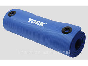 Мат для фітнесу з отворами York Fitness NBR 1см синій, Оригінал!