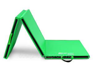 Мат гімнастичний Hop-Sport HS-065FM м'який з липучкою 5см зелений, Оригінал!