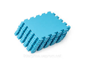 Мат-пазл дитячий WCG EVA 30х30х1см - 10 частин блакитний, Оригінал!