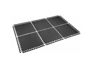 Мат-пазл Gymtek EVA 121х181,5х1см 6 частин чорний