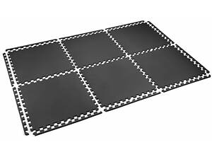 Мат-пазл Gymtek EVA 121х181,5х1см 6 частин чорний