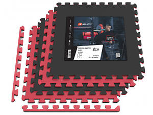 Мат-пазл Hop-Sport EVA 2см HS-A020PM - 4 частин червоно-чорний