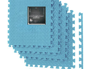Мат-пазл (ластівчин хвіст) PowerPlay EVA Puzzle Mat 120 x 120 x 1.2 cм Блакитний