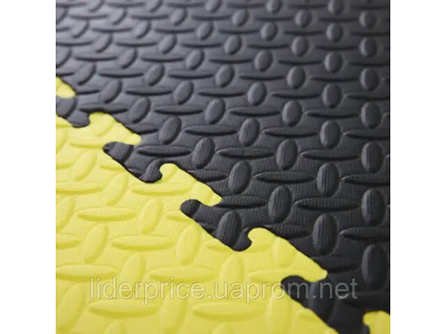Мат татамі ластівчин хвіст WCG EVA 1000х1000х30мм Мат-пазл чорно-жовтий, Оригінал! - Фото 6
