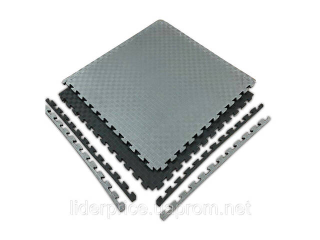 Мат татамі ластівчин хвіст WCG EVA 1000x1000x30 мм Мат-пазл Сіро- чорний, Оригінал! - Фото 1