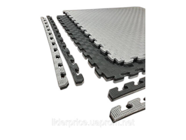 Мат татамі ластівчин хвіст WCG EVA 1000x1000x30 мм Мат-пазл Сіро- чорний, Оригінал! - Фото 6