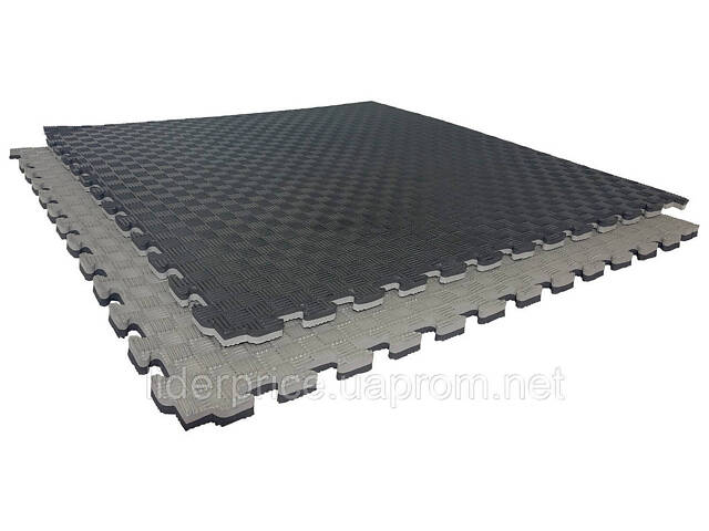 Мат-татамі (Мат-пазл ластівчин хвіст) WCG EVA 100х100х3 cm чорно-сірий - Фото 2