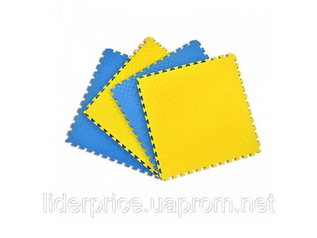 Мат-татамі (Мат-пазл ластівчин хвіст) WCG EVA 100х100х3 cm Синьо-жовтий, Оригінал! - Фото 2