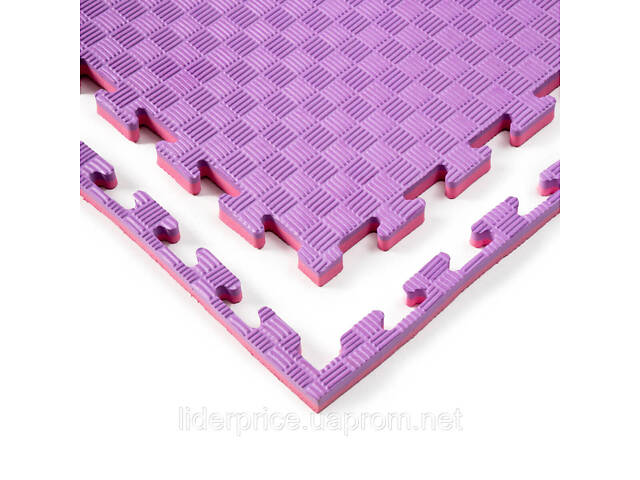 Мат-татамі (Мат-пазл ластівчин хвіст) WCG EVA 100х100х2 cm Фіолетово-рожевий, Оригінал! - Фото 3
