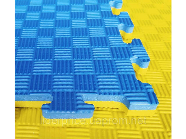 Мат-татамі (Мат-пазл ластівчин хвіст) WCG EVA 100х100х3 cm Синьо-жовтий, Оригінал! - Фото 5
